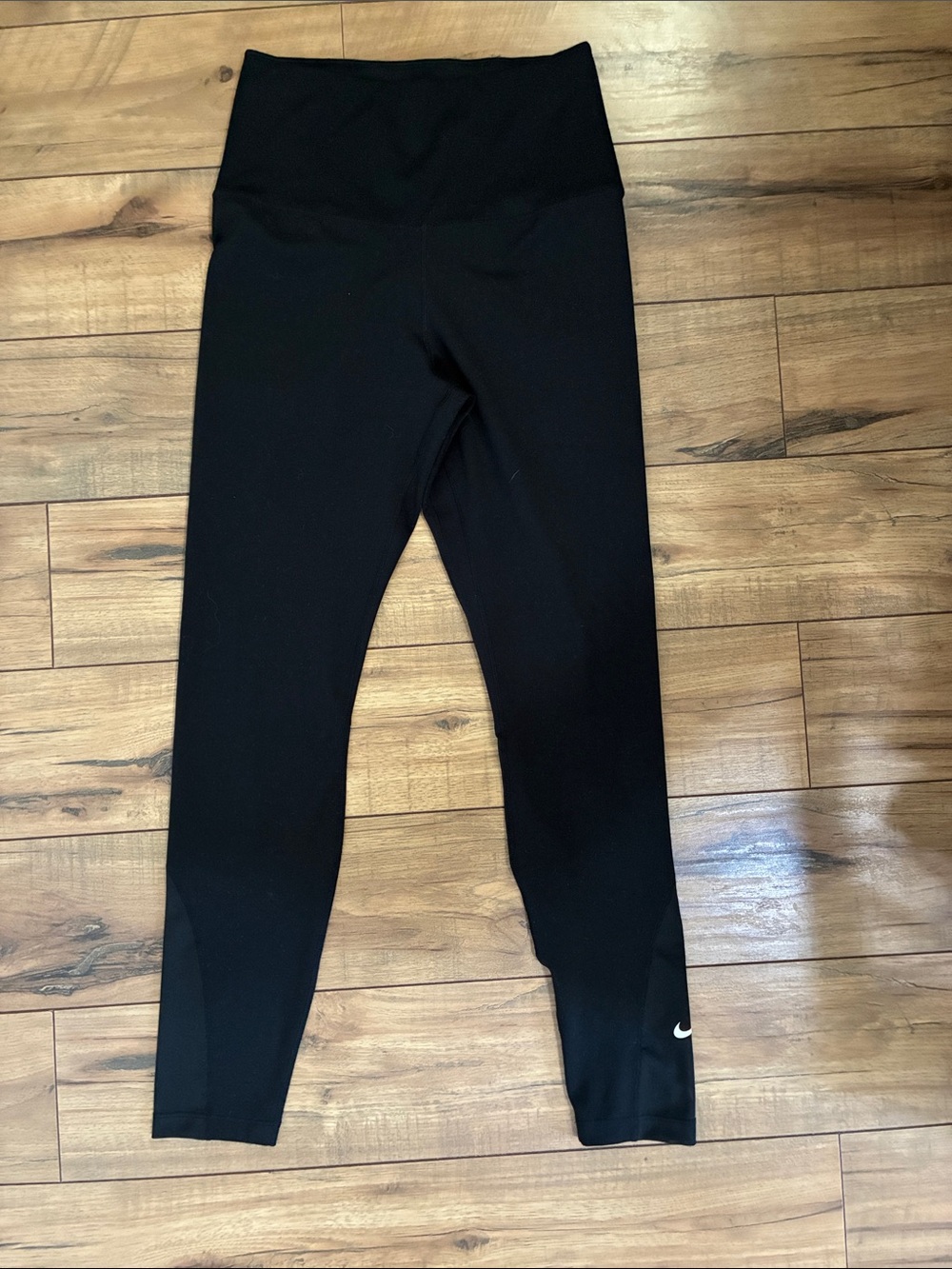 Nike Black High-Rise Performance Leggings with Sheer Ankle Detail